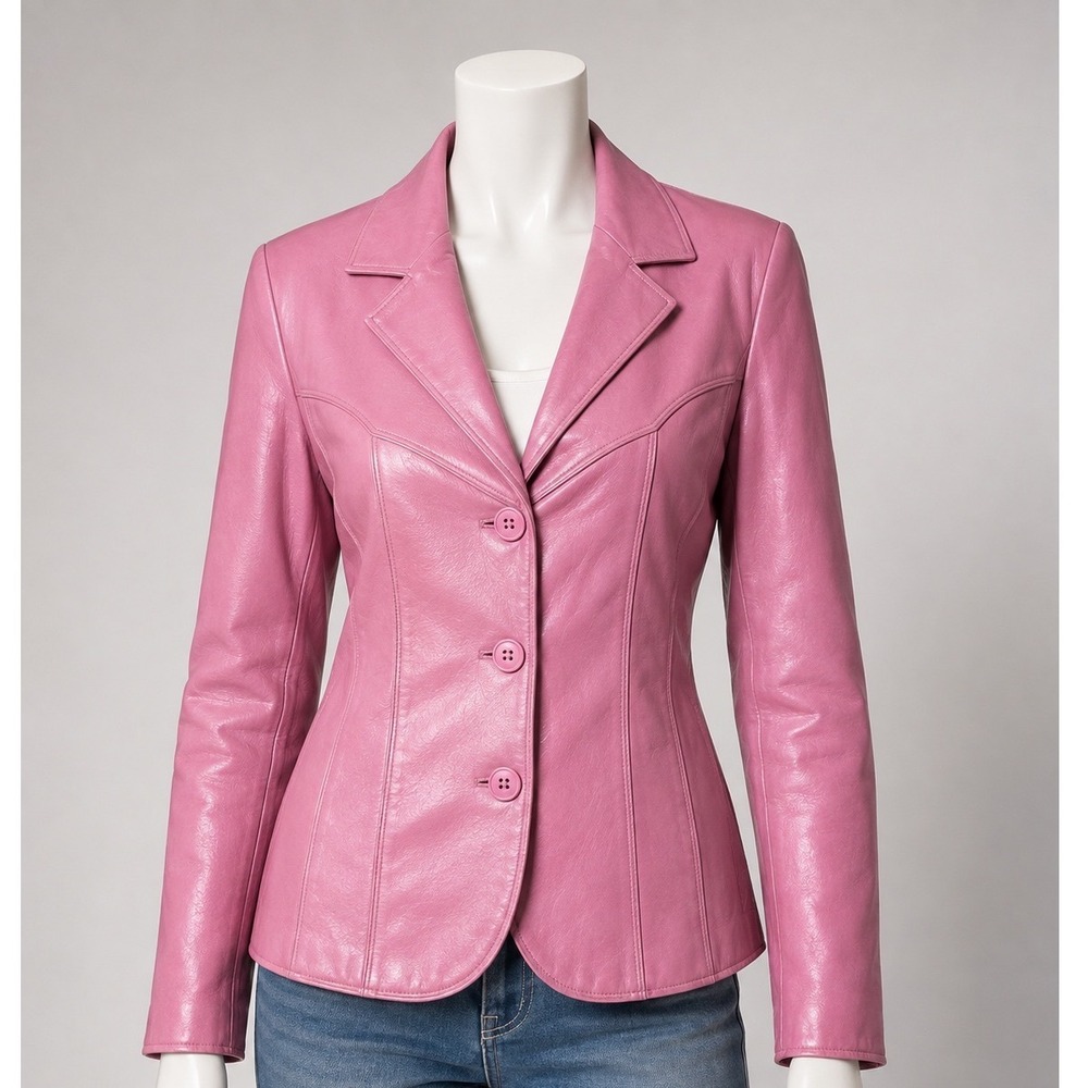 Wilsons Leather jacket Maxima Women's Large Pink Leather Moto Y2K Coat Vintage